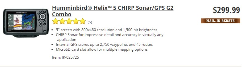 Hummingbird Helix 5 CHIRP Sonar GPS
