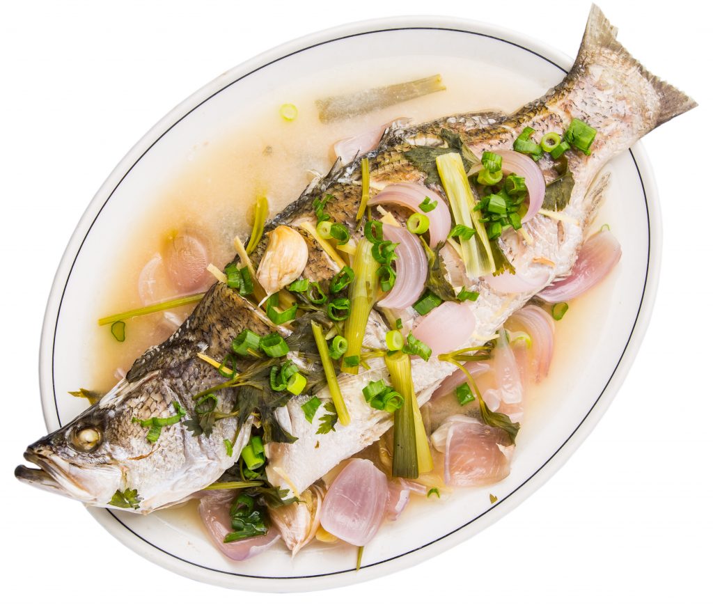 asian bass fish steamed